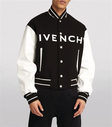 givenchy leather jacket outfit men|Givenchy varsity jacket.